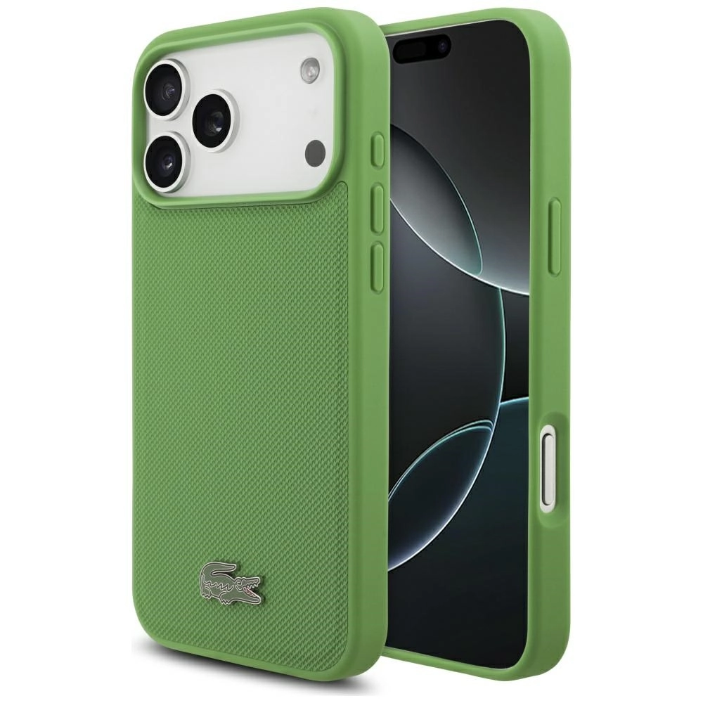 Etui Lacoste Petit Pique Lacquer Logo MagSafe do iPhone 17 Pro Max estragon