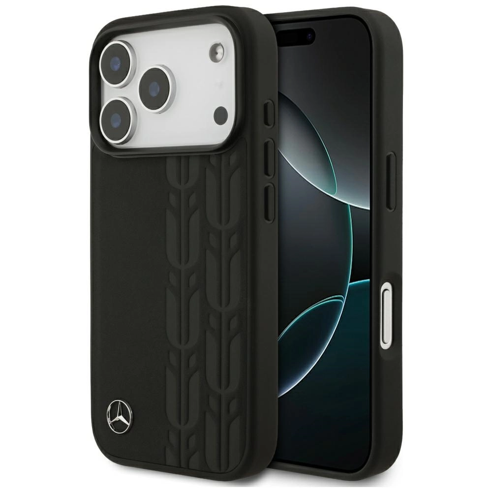 Mercedes-Benz Leather Laurel Leaves MagSafe do iPhone 17 Pro czarny