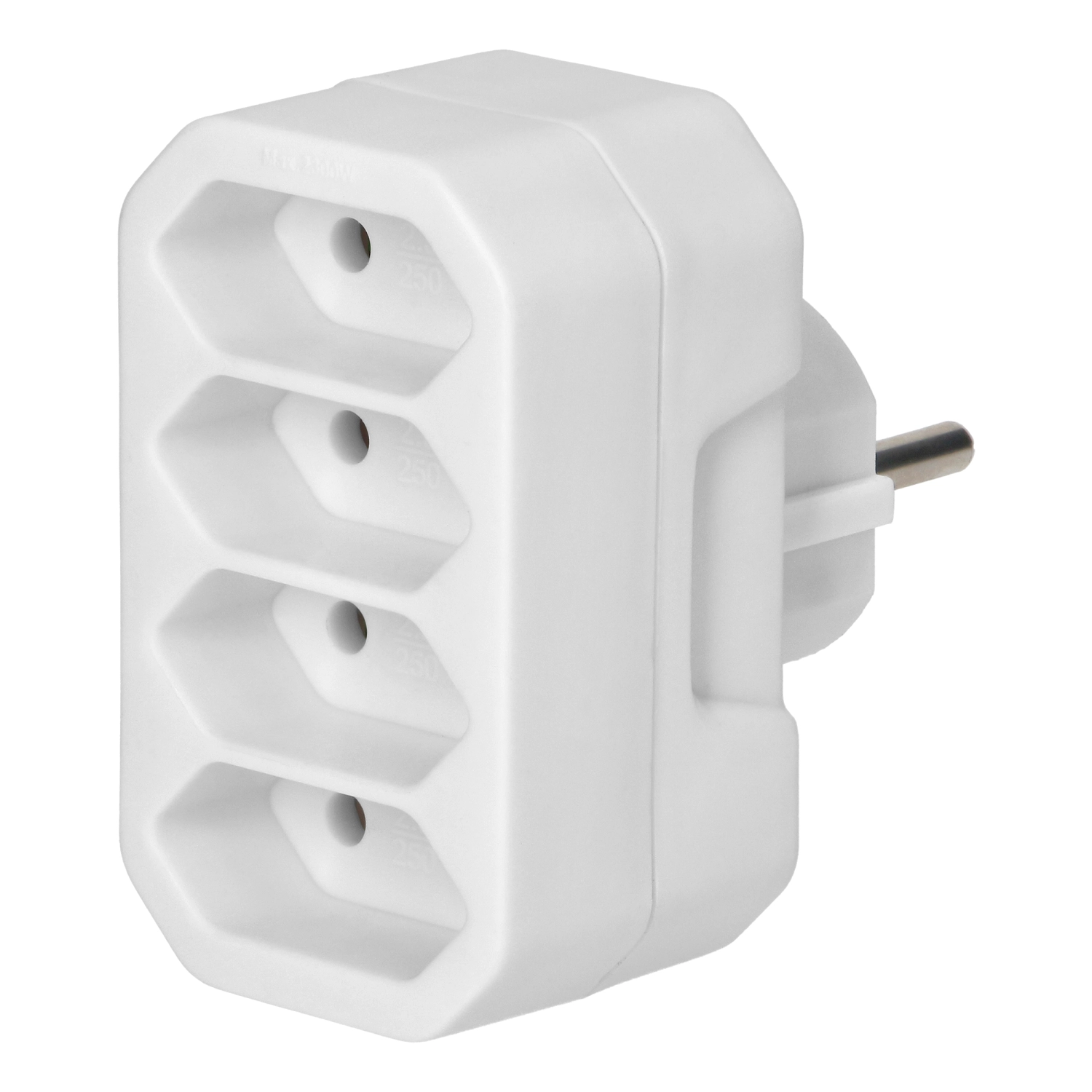 Rozgałęziacz Orno OR-AE-13279/W 4x2P Euro, 4 gniazda Biały