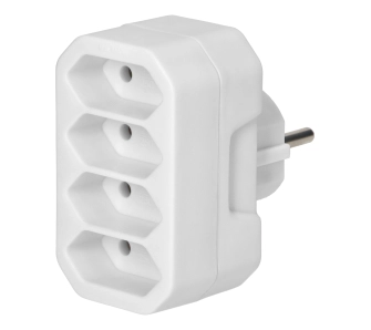 Rozgałęziacz Orno OR-AE-13279/W 4x2P Euro, 4 gniazda Biały