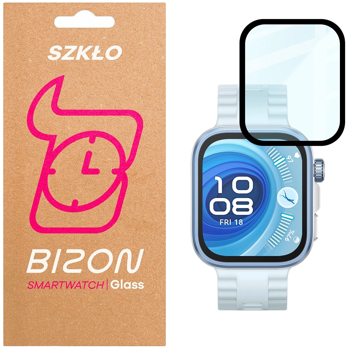 Szkło hybrydowe Bizon Edge Hybrid do Huawei Watch Fit 4 Pro