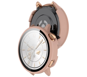 Nakładka na tarczę Bizon ze szkłem do OnePlus Watch 3 43 mm różowy