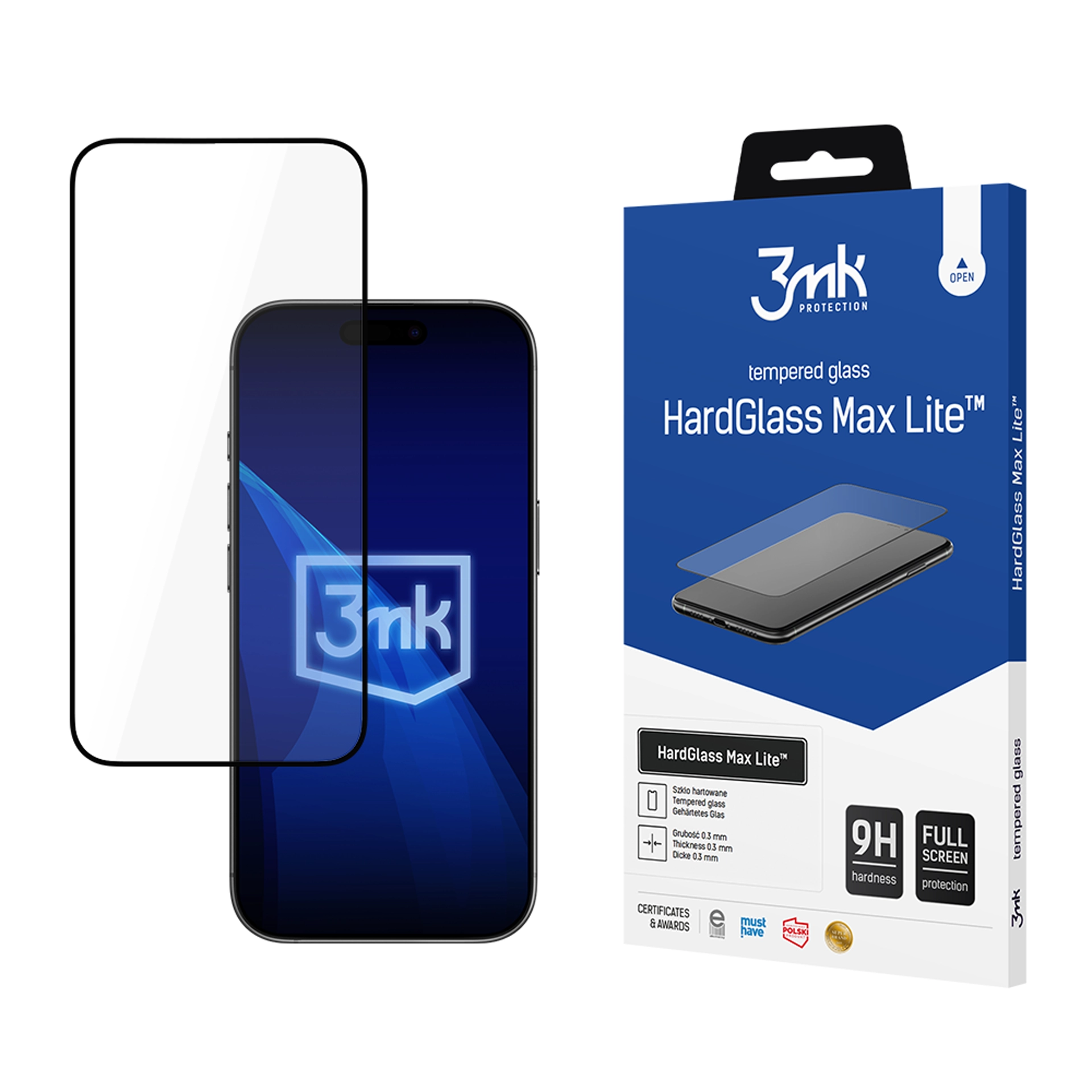 Szkło hartowane 3mk HardGlass Max Lite Black do iPhone 17 Pro Max
