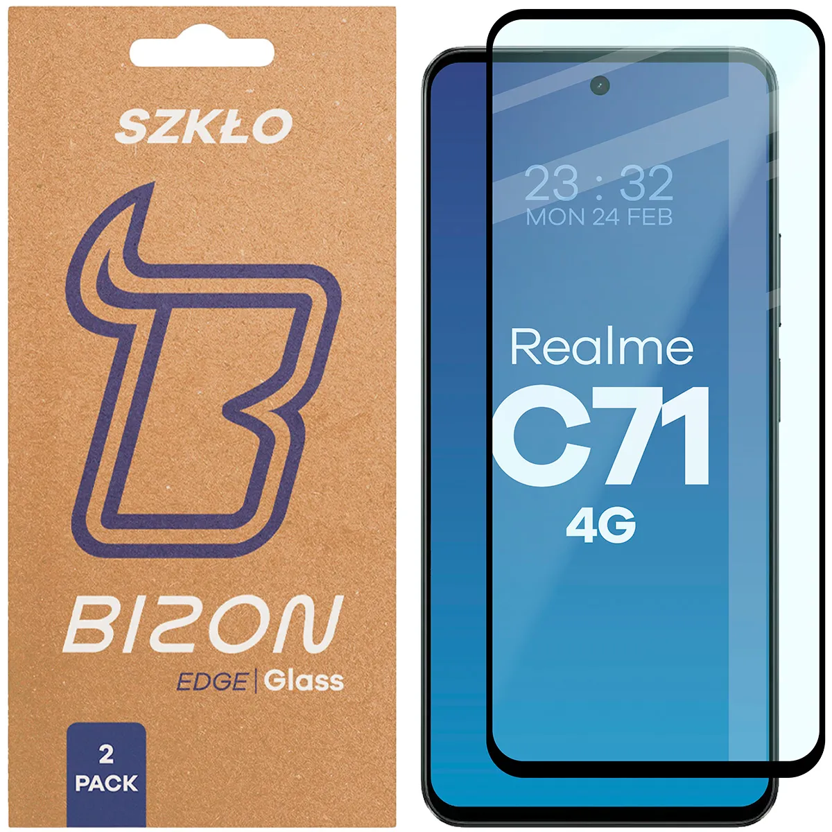Szkło hartowane Bizon Edge Duo do realme C71 4G