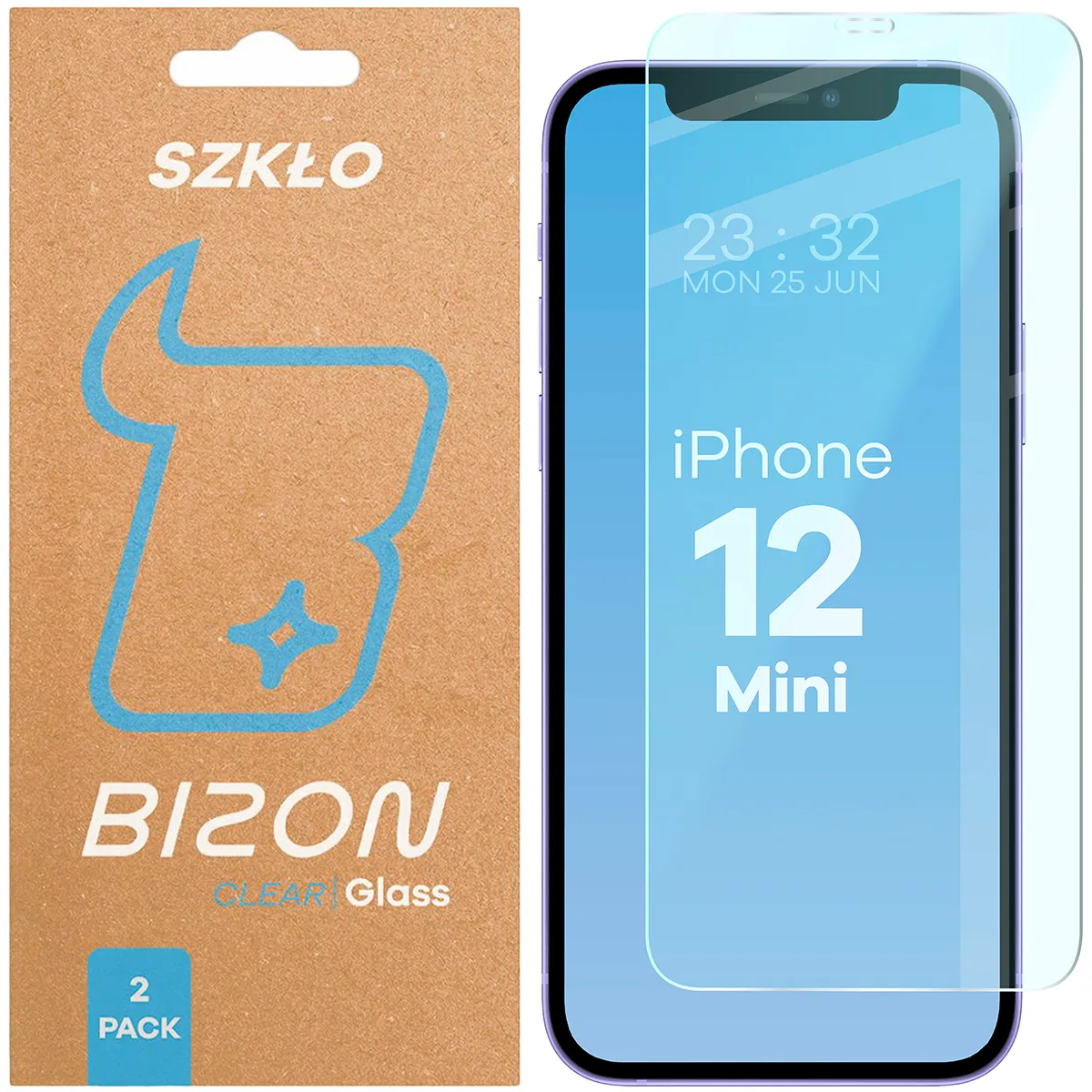Szkło hartowane Bizon Clear Duo do iPhone 12 Mini