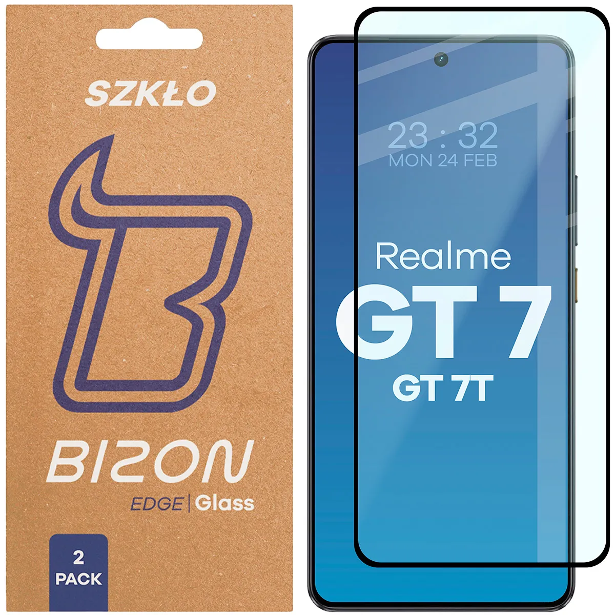 Szkło hartowane Bizon Edge Duo do Realme GT 7 / Realme GT 7T