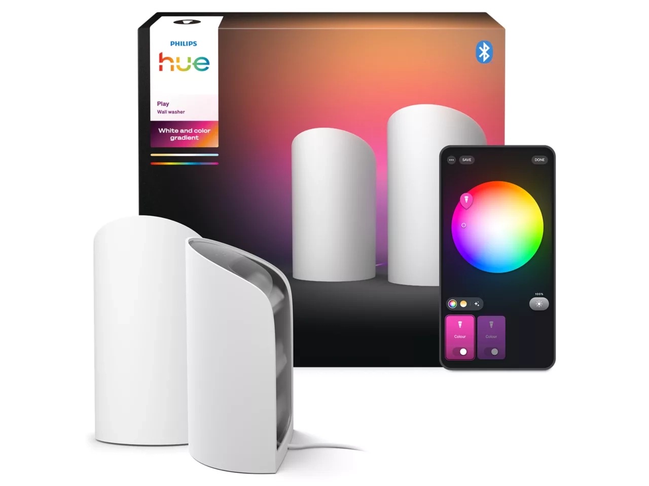 Lampa biurkowa Philips Hue Play do podświetlenia ściany Biały 2szt.