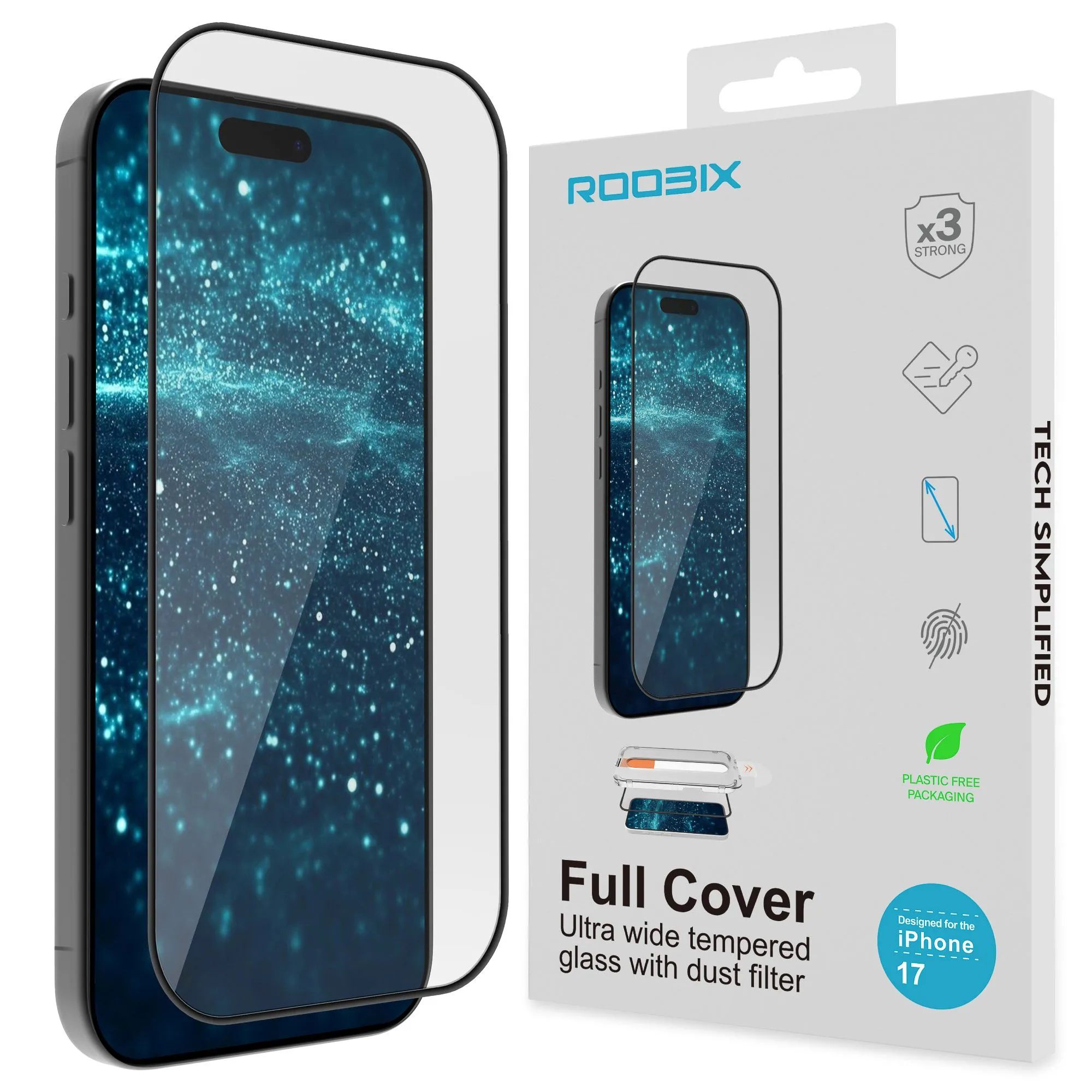 Szkło hartowane Roobix Full Cover do iPhone 17 Pro Max