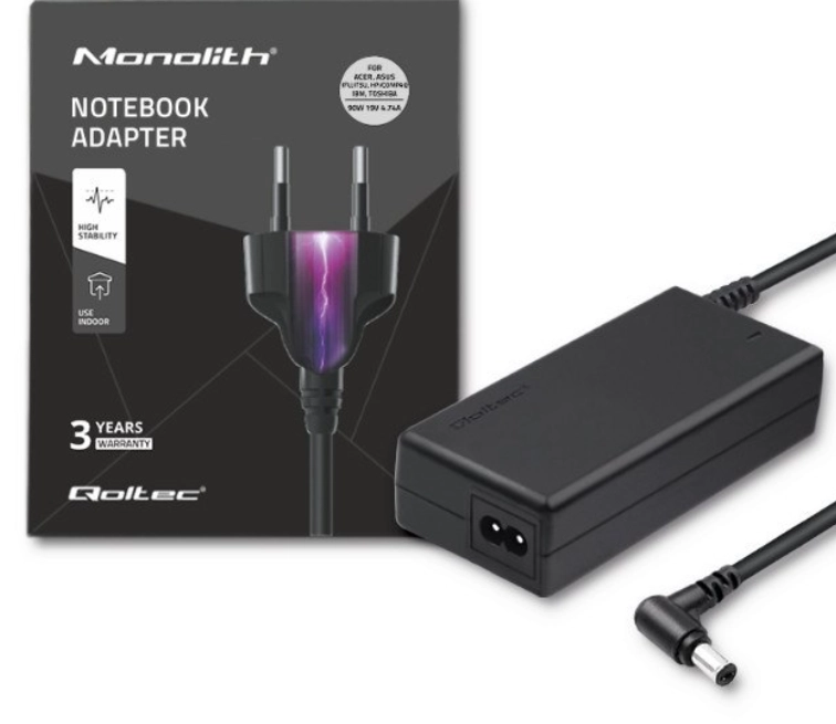 Zasilacz do laptopa Qoltec AD41P 90W do Acer Asus Fujitsu HP/Compaq IBM/Lenovo Toshiba