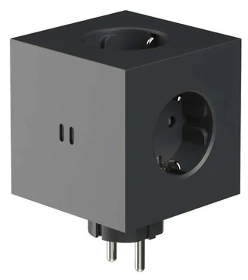 Rozgałęziacz Avolt Square 2 3 gniazda 2x USB-C Czarny