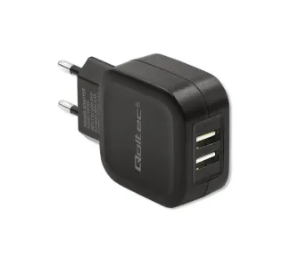 Ładowarka sieciowa Qoltec 50185 2x USB-A 12W Czarny