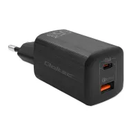 Qoltec 50766 GaN USB-A USB-C 65W Czarny