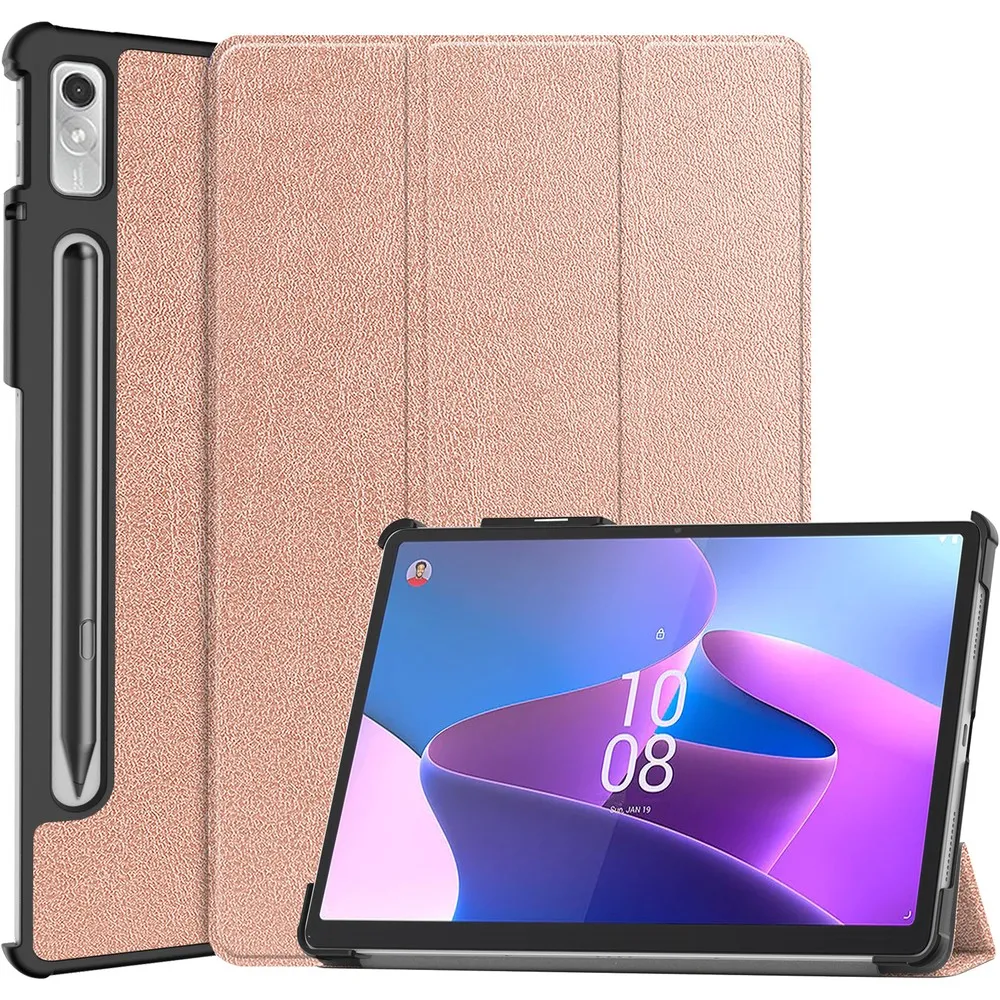 Etui na tablet Bizon Case Tab Croc z klapką do Lenovo Xiaoxin Pad Pro 2022 / P11 Pro Gen 2 Różowozłoty