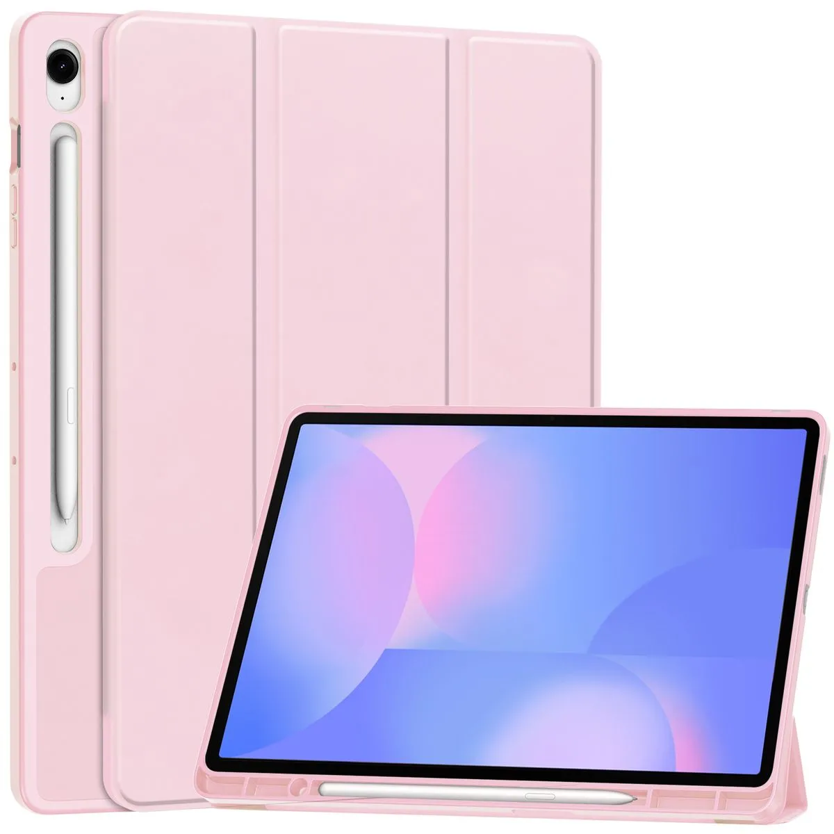 Etui na tablet Bizon Case Tab Lizard z klapką do Samsung Galaxy Tab S10 FE Plus Różowy