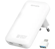 4smarts FlatPlug Slim Dual GaN 2x USB-C 45W Biały