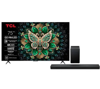 Telewizor TCL 75C6K 75" QD-Mini LED 4K 144Hz Google TV Dolby Vision IQ Dolby Atmos HDMI 2.1 DVB-T2 + Soundbar TCL Q65H