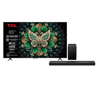 Telewizor TCL 85C6K 85" QD-Mini LED 4K 144Hz Google TV Dolby Vision IQ Dolby Atmos HDMI 2.1 DVB-T2 + Soundbar TCL Q65H