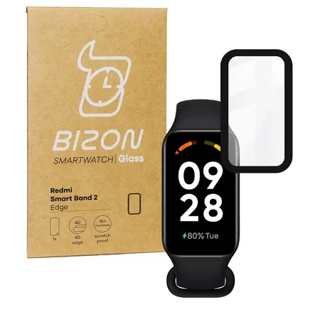 Szkło hybrydowe Bizon Glass Watch Edge Hybrid do Xiaomi Redmi Smart Band 2 / Mi Band 8 Active