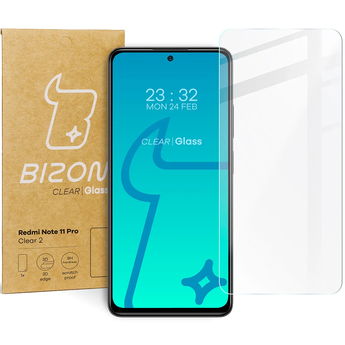Szkło hartowane Bizon Clear 2 do Xiaomi Redmi Note 11 Pro