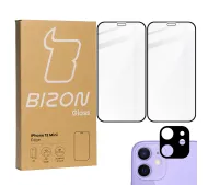 Bizon 2x Szkło + szybka na aparat Edge Pack do iPhone 12 Mini