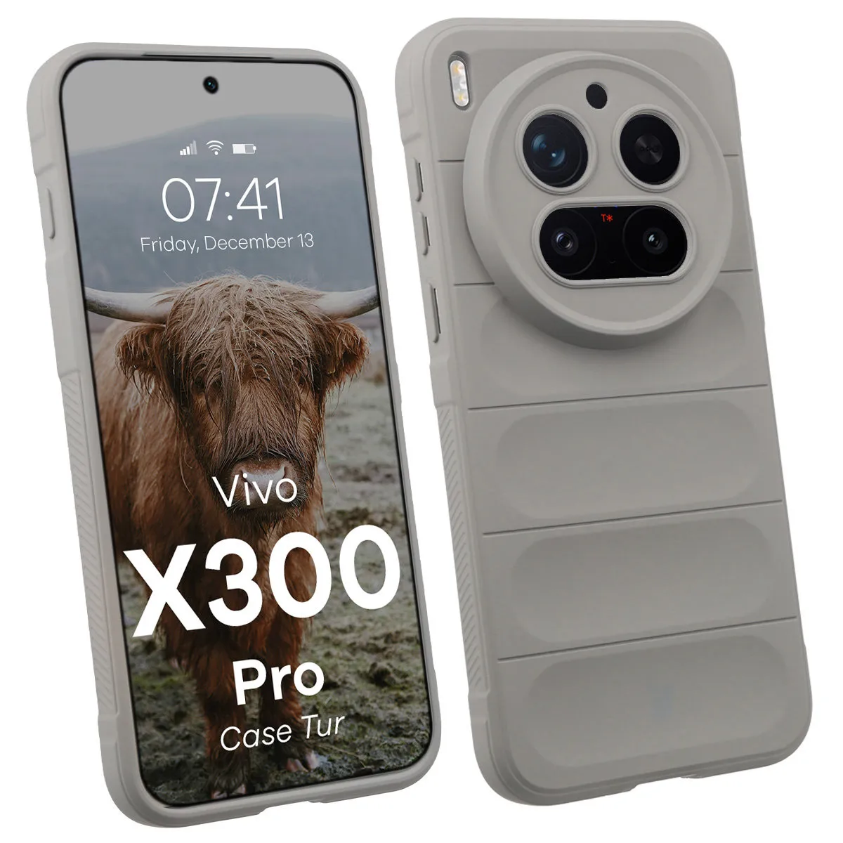 Etui Bizon Tur do Vivo X300 Pro Jasnoszary