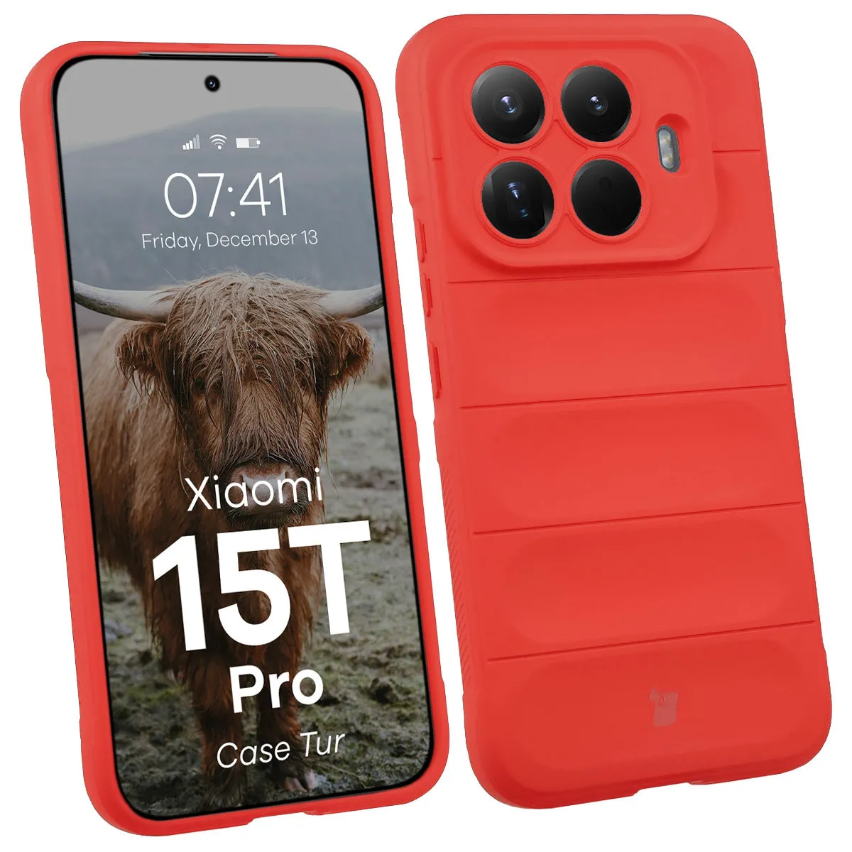 Etui Bizon Tur do Xiaomi 15T Pro Czerwony