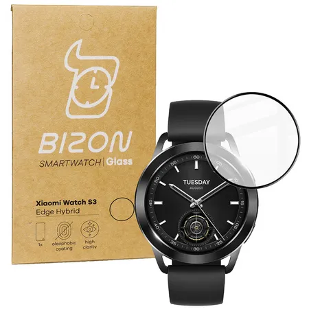 Szkło hybrydowe Bizon Glass Watch Edge Hybrid do Xiaomi Watch S3