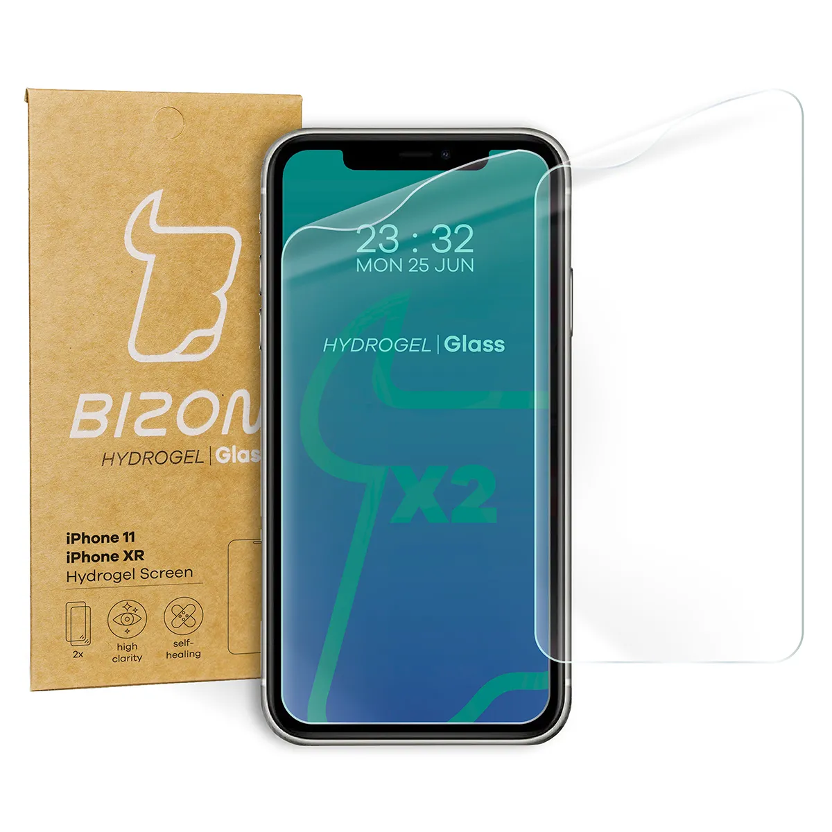 Folia hydrożelowa Bizon na ekran Hydrogel Front Duo do iPhone 11 / XR 2 sztuki