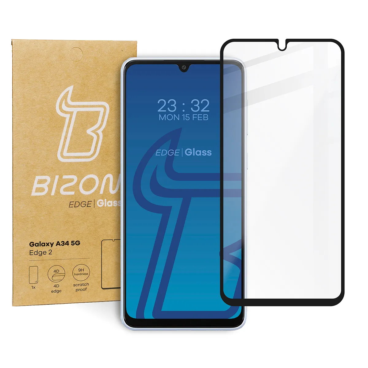 Szkło hartowane Bizon pełne Edge 2 do Samsung Galaxy A34 5G