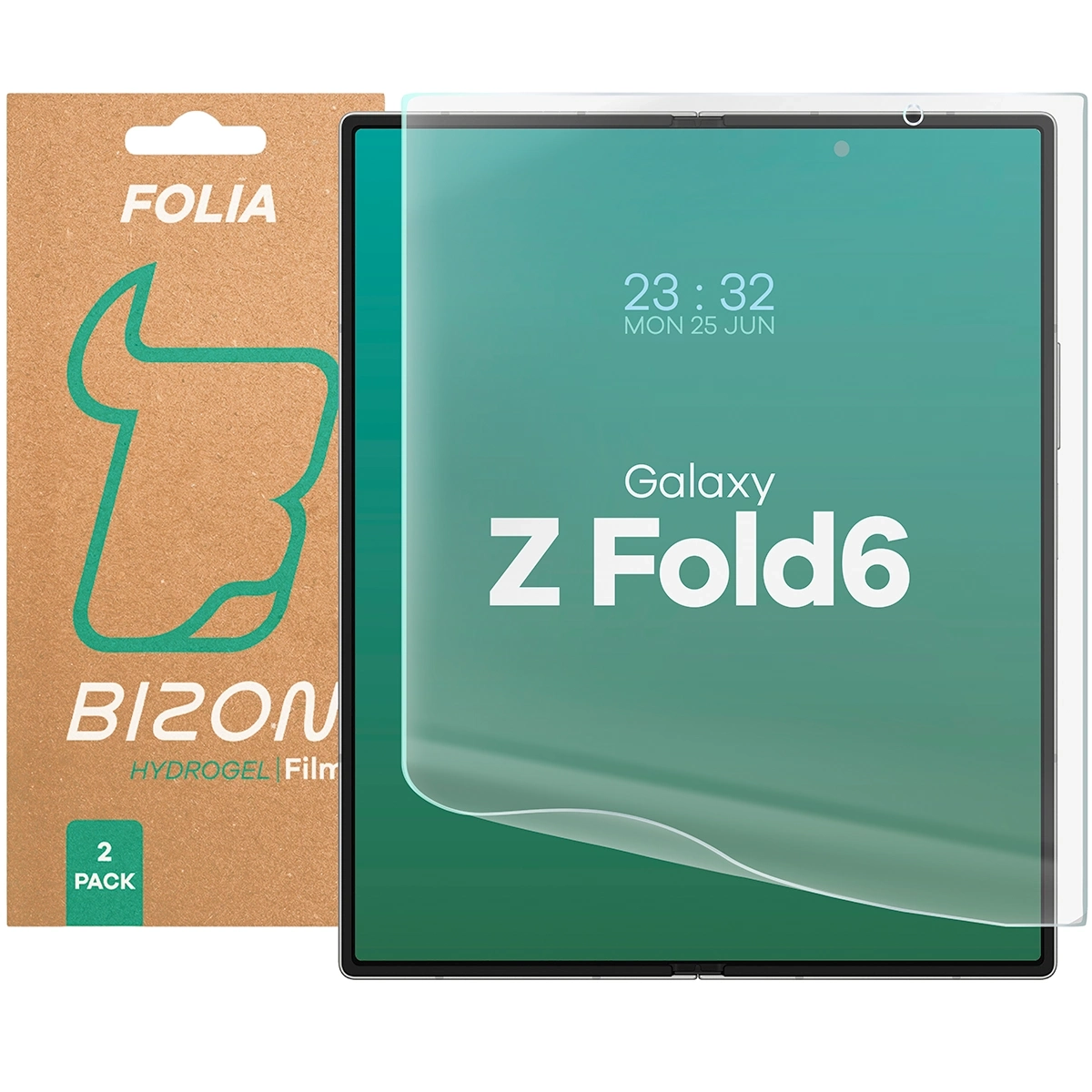 Folia hydrożelowa Bizon na środkowy ekran Glass Hydrogel Mid Duo do Samsung Galaxy Z Fold6, 2 sztuki