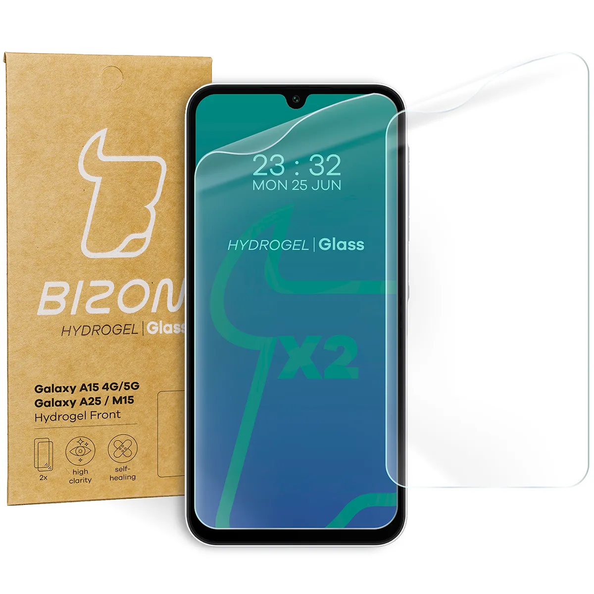 Folia hydrożelowa Bizon na ekran Hydrogel Front Duo do Samsung Galaxy A15 5G/4G 2 sztuki