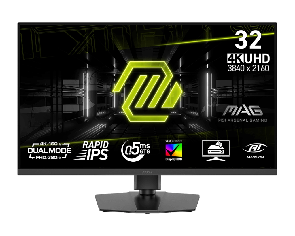 MSI MAG 322URDF E16 31,5" 4K Rapid IPS Dual Mode 160Hz/320Hz 0,5ms Funkcje AI Gamingowy