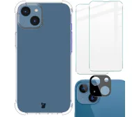 Bizon elastyczne etui + 2x szkło hartowane + szkło na aparat Clear Pack do iPhone 14