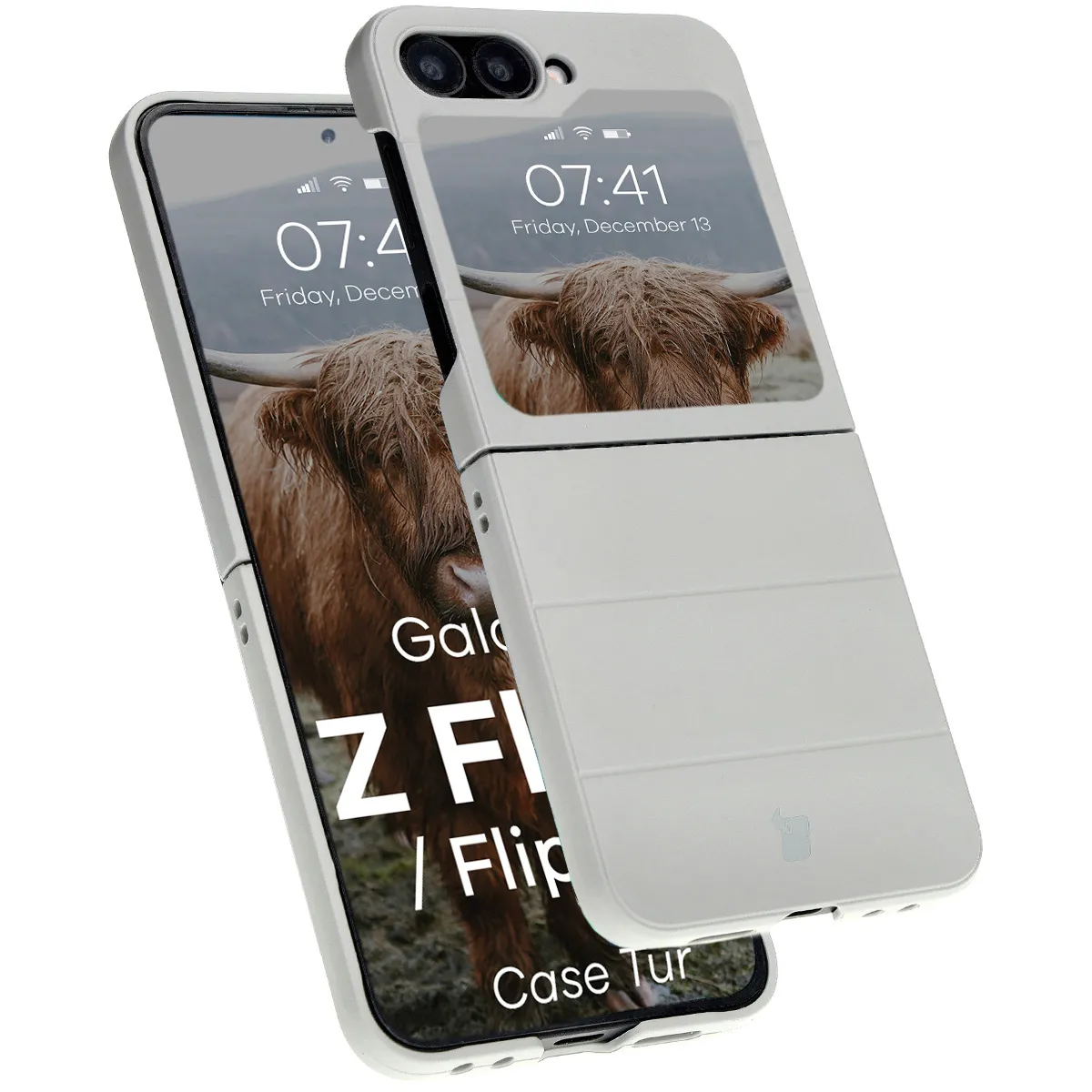 Etui Bizon Tur do Samsung Galaxy Z Flip7 FE / Samsung Galaxy Z Flip6 Jasnoszary