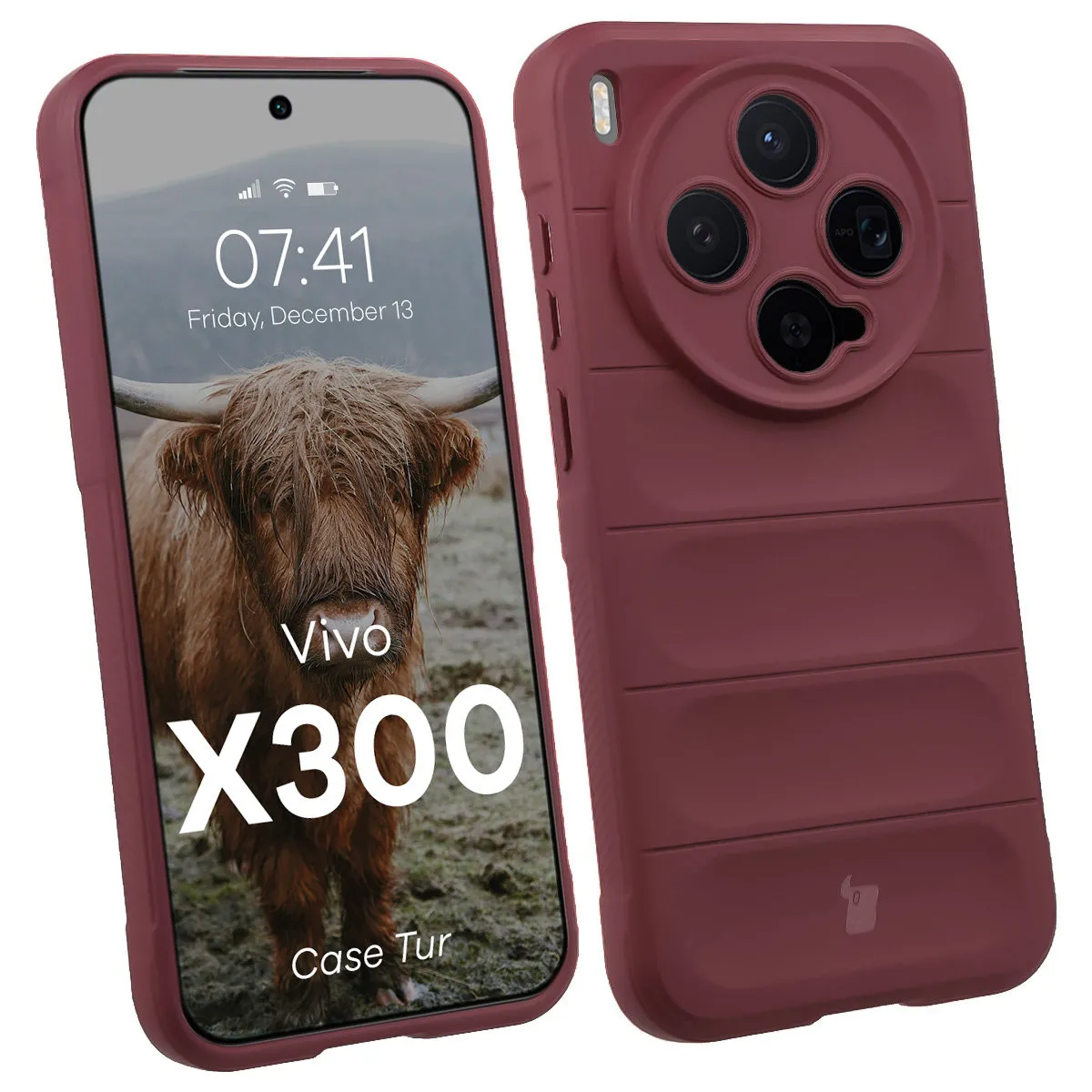 Etui Bizon Tur do Vivo X300 Burgundowy