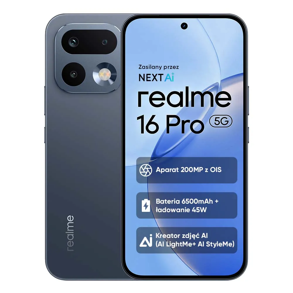 Smartfon realme 16 Pro 5G 8/256GB 6,78" 144Hz 200Mpix Szary