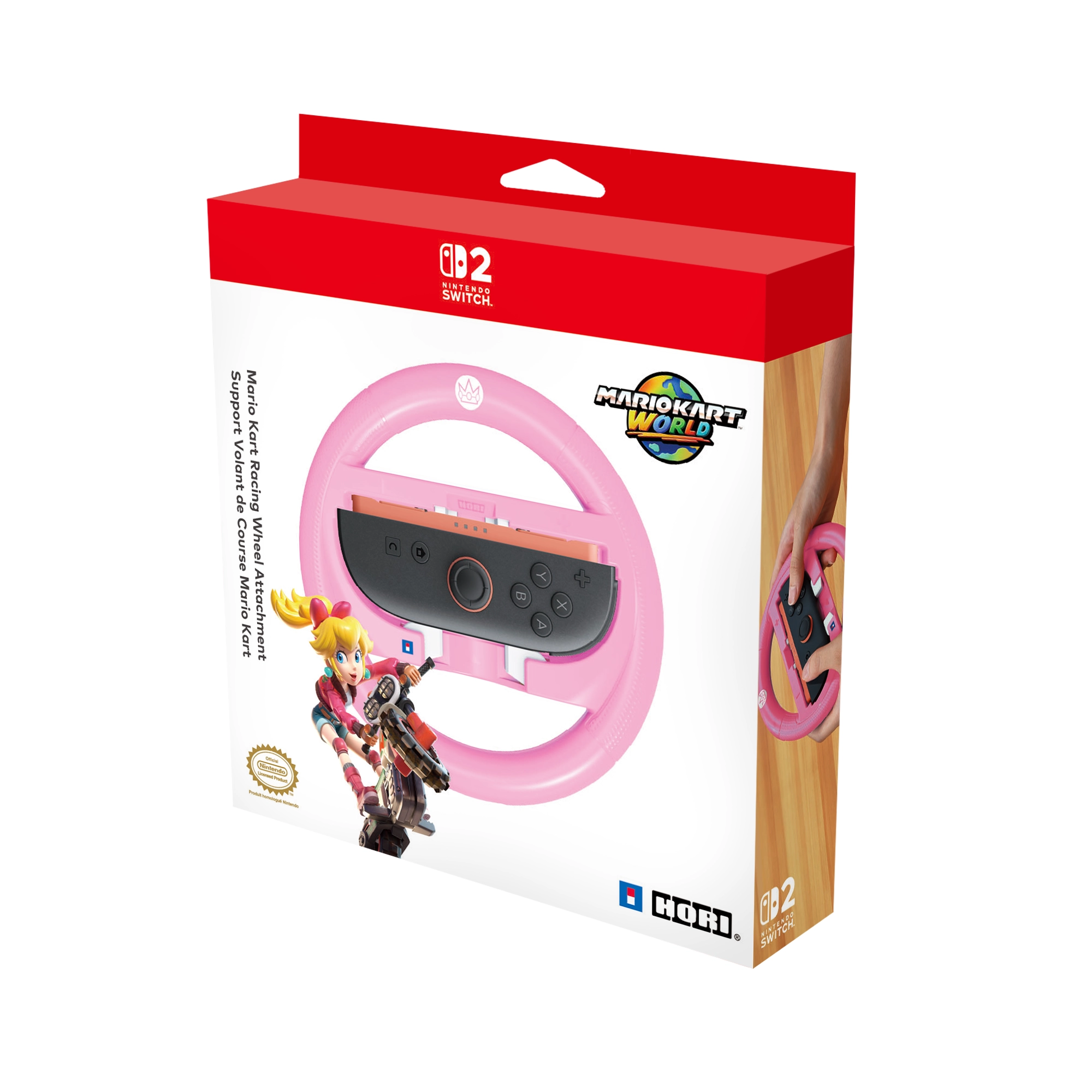 Kierownica Hori Nakładka Mario Kart Racing Wheel Peach do Nintendo Switch 2 i Nintendo Switch