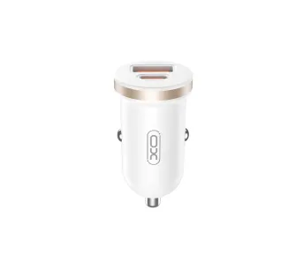 Ładowarka samochodowa XO CC56 USB-A USB-C 30W Biały