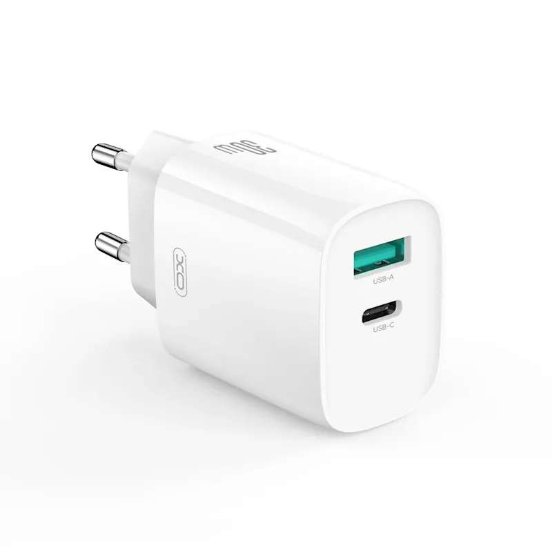 Ładowarka sieciowa XO CE30 USB-A USB-C 30W Biały