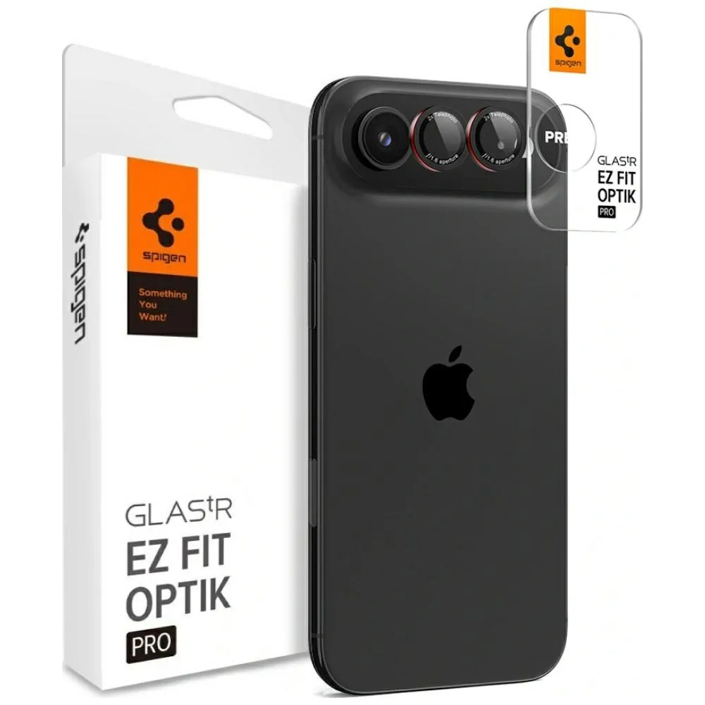 Szkło hartowane Spigen na obiektyw aparatu Optik Pro L-Series Glas.TR "EZ FIT" do iPhone Air 2szt Czarny
