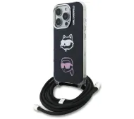 Karl Lagerfeld IML Crossbody Karl&Choupette Head do iPhone 16 Pro Czarny