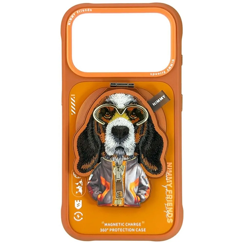 Etui Nimmy Cool&Cute 2.0 Dog do iPhone 17 Pro Max z magnetyczną zawieszką Pomarańczowy