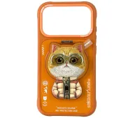 Nimmy Cool&Cute 2.0 Cat do iPhone 17 Pro z magnetyczną zawieszką Pomarańczowy
