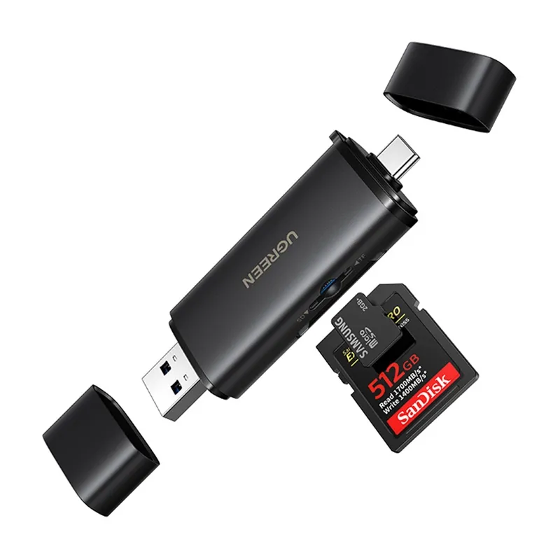 Czytnik kart UGREEN CM803 USB-C/USB-A 2w1 SD+TF Czarny