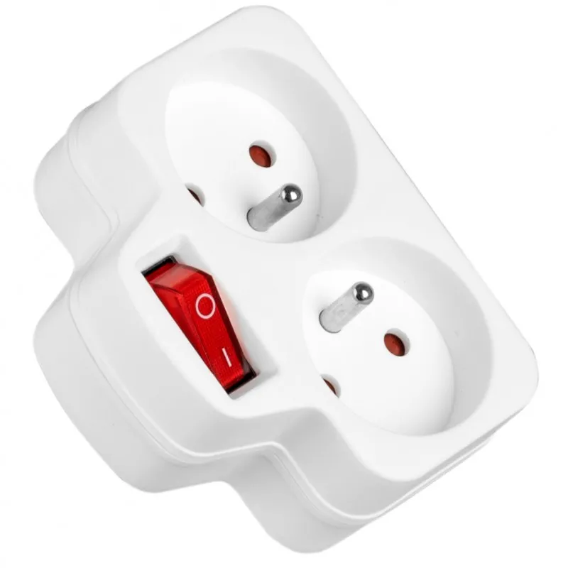 Rozgałęziacz Vayox VA0136 2 gniazda Biały