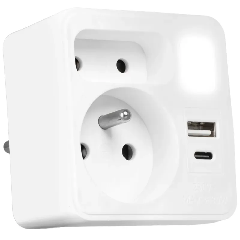 Rozgałęziacz Vayox VA0373 2 gniazda USB-A USB-C Biały