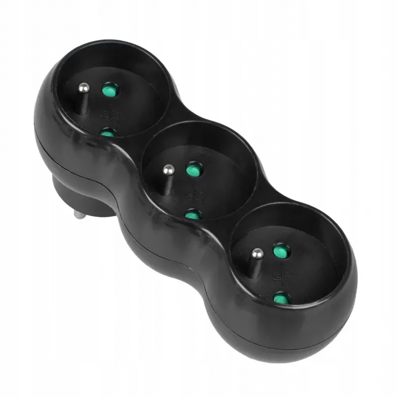 Rozgałęziacz Vayox VA0132B 3 gniazda Czarny