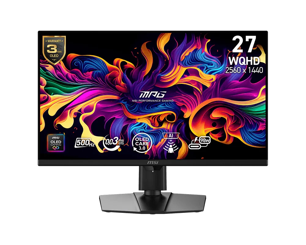 Monitor MSI MPG 271QR QD-OLED X50 27" 2K 500Hz 0,003ms Funkcje AI Gamingowy