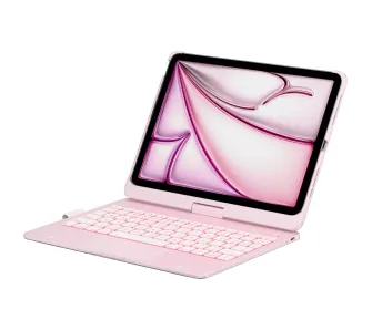 Etui na tablet Typecase Flexbook Touch z klawiaturą do iPad Air 11" M2 2024 / M3 2025 / M4 2026 Jasno różowy