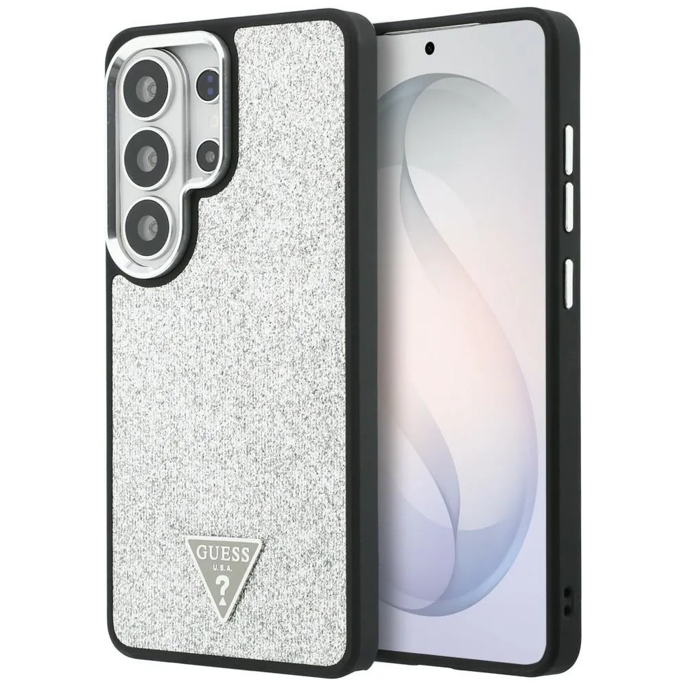 Etui Guess Fixed Glitter Triangle MagSafe do Galaxy S26 Ultra Srebrny